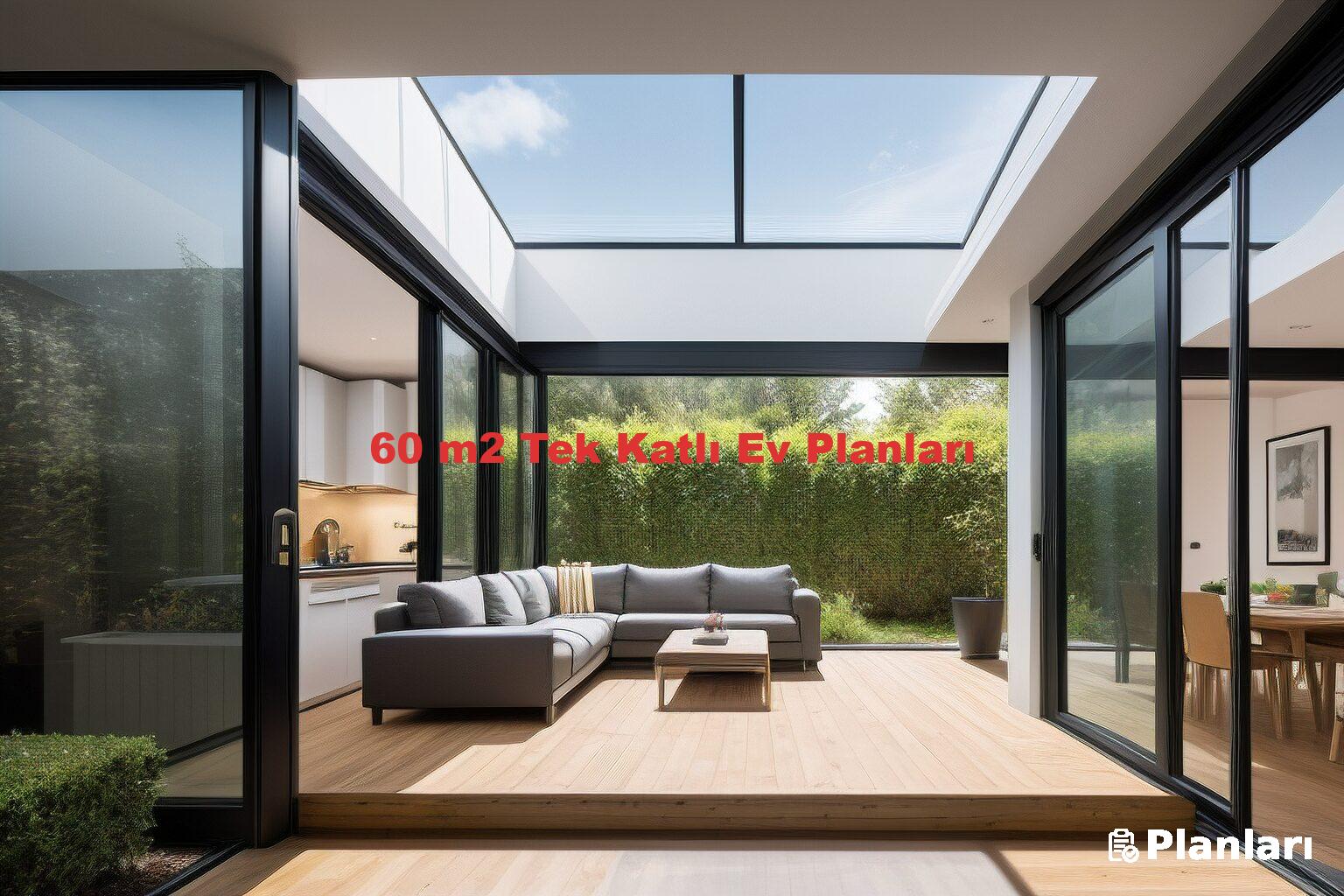 60 m2 Tek Katlı Ev Planları