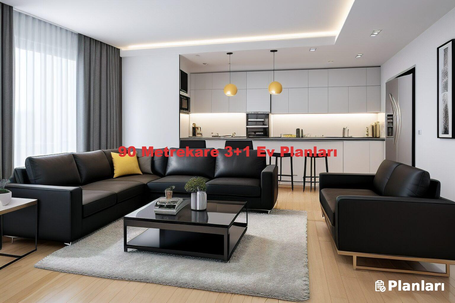 90 Metrekare 3+1 Ev Planları