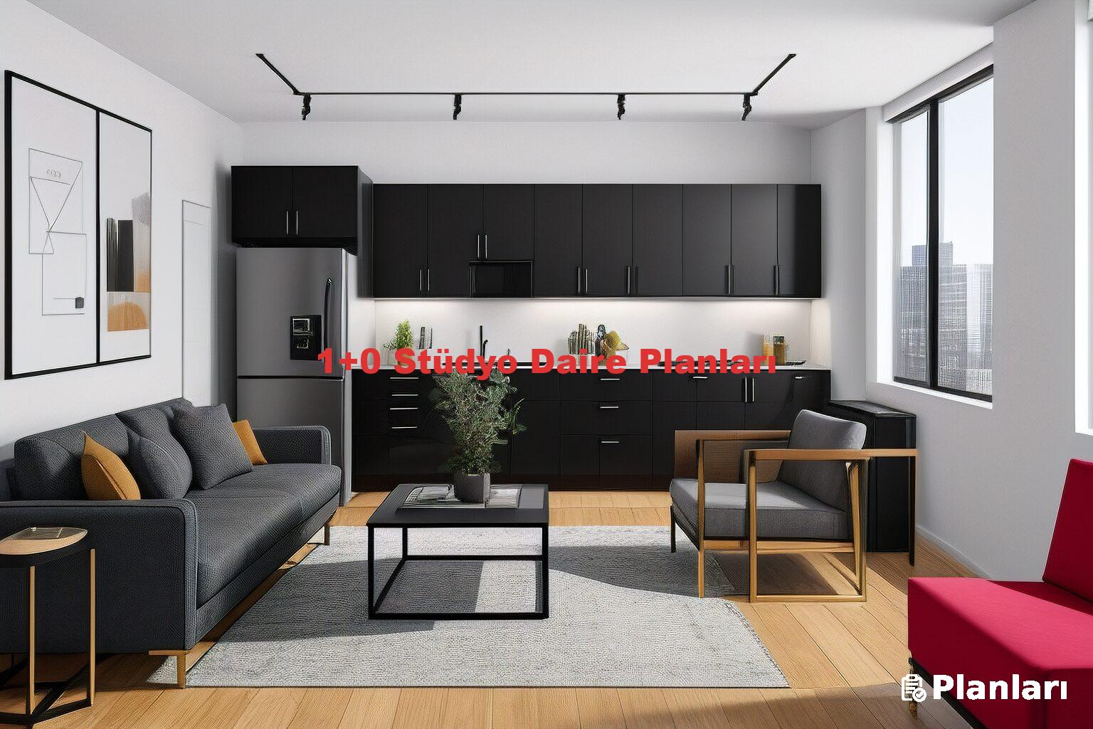 1+0 Stüdyo Daire Planları