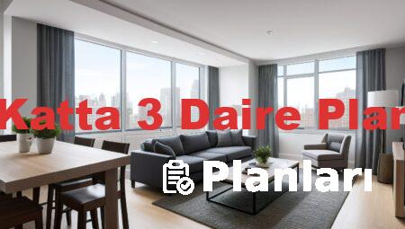 Bir Katta 3 Daire Planları